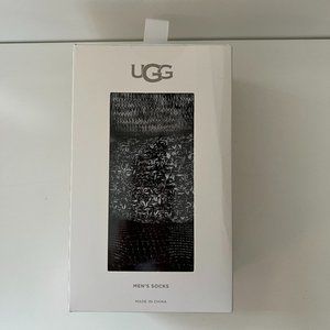 UGG Mens Black 3 Pack Mixed Pattern Cotton Blend Crew Socks 8-12.5 NEW